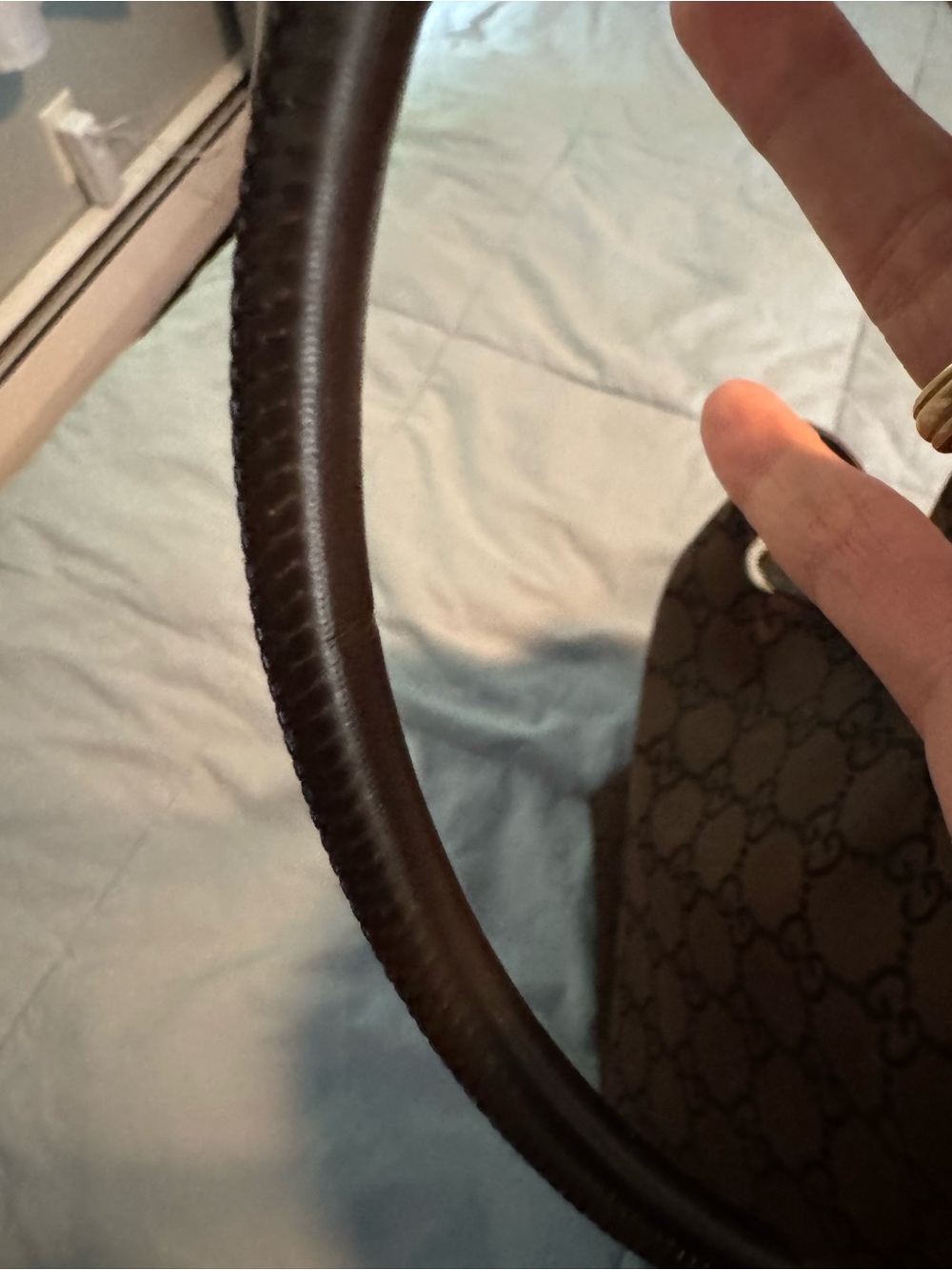 Gucci Black Monogram Tote Bag with Leather Straps - Picture 4 of 9